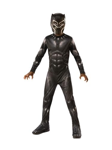 Image of Rubies Official Avengers Black Panther, Classic Child Costume - Medium, Age 5-7, Height 132 cm Halloween