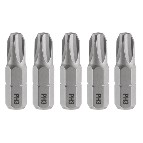 Image of sourcing map 5pcs PH3 Phillips Screwdriver Bit 1/4" Hex Shank 25mm/1" Length Magnetic Cross Head S2 Steel Screw Driver Bit