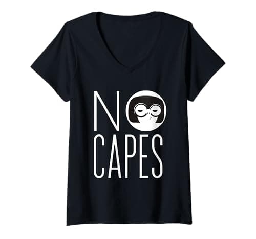 Image of Womens Disney Pixar The Incredibles 2 Edna Mode No Capes Logo V-Neck T-Shirt