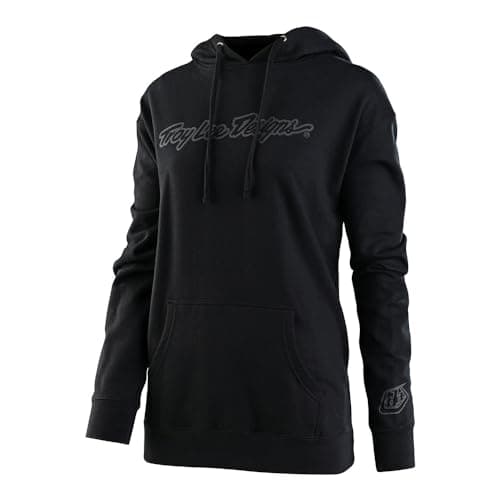Image of Troy Lee Designs Motocross/Bike Racing Pullover Hoodie for Women, Signature, Black / Reflective Silver, S