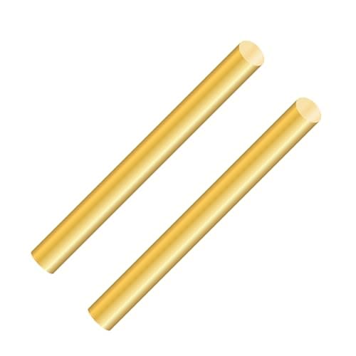 Image of LAVMHAB Round Brass Rod 8mm x 150mm, Solid Round Brass Shaft Rods Brass Bars for DIY Craft (2pcs)