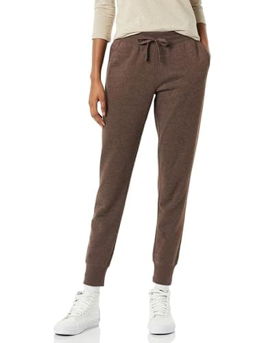 Image of Amazon Essentials Women's Fleece Jogger Sweatpant (Available in Plus Size), Brown Heather, Small