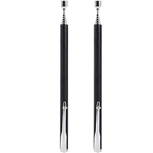 Image of POFET 2pcs Telescopic Magnetic Pick Up Tool 26 Inches Rod Stick Extending Magnet Handheld Tool - Black
