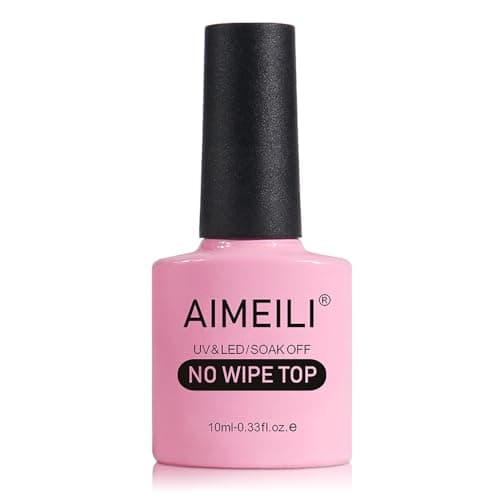 Image of AIMEILI Top Coat Gel Polish - Clear UV LED Soak Off Nail Art, High Gloss Shiny Finish, Long Lasting, Easy to Apply, No Chips - 10ml