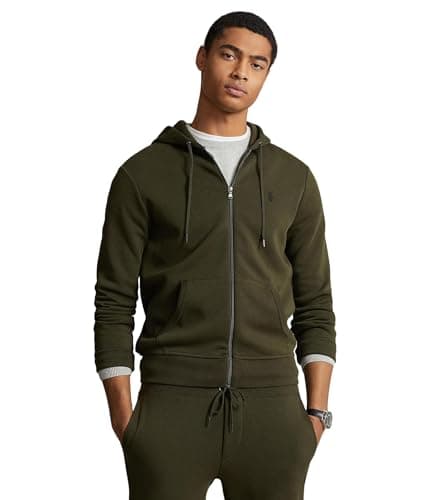 Image of Polo Ralph Lauren Mens Fleece Zip Hoodie, Company Olive, S
