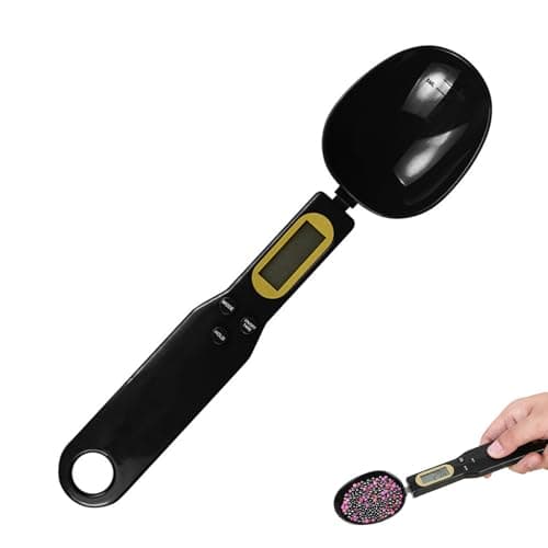 Image of Digital Measuring Spoon, Weighing Spoon Scale, 500g / 0.1g High Precision Electronic Kitchen Spoon with LCD Display for Cooking Baking Food Ingredients Pet Dog Cat Meal Powder Liquid (black)