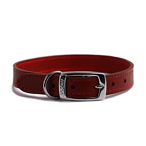 Image of Ancol Heritage Durable Leather Dog Collar - Red Bridle Leather Puppy Pet Training Accessory - Die Cast Fitting for Strength and Comfort - 45-54cm Size 6