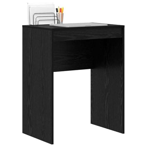 Image of vidaXL Desk Other Black oak 60 x 40 x 76 cm, Living Room, Rectangular, Modern, Durable, Ample Storage, Compact Desk, Writing, Student, Functional