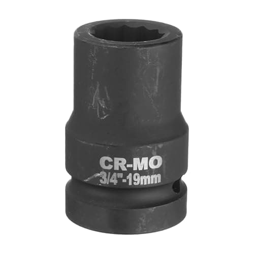 Image of sourcing map 3/4-Inch Drive 12 Point Impact Socket 19mm Metric Spindle Axle Nut Socket Driver Wrench for Auto Repair Easy Removal
