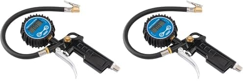 Image of Draper 20bar Pistol-Grip Digital Tyre Inflator | 1/4 Inch BSP Male Adaptor | 65 mm Gauge | Clip-On Connector |300psi Air Tool | 91313 (Pack of 2)