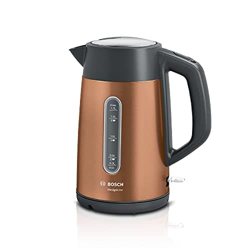 Image of Bosch DesignLine Plus TWK4P439GB Stainless Steel Cordless Kettle,1.7 Litres,3000 W - Copper