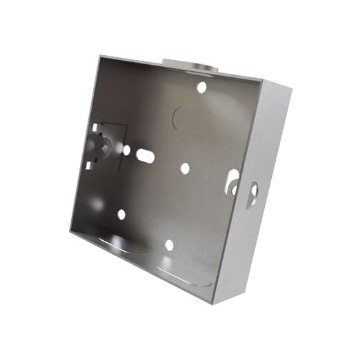 Image of rhinocables Metal 1 Gang Single Socket Back Box, Single Pattress Box Mount, Flush Mount (1 Pack, 16mm)