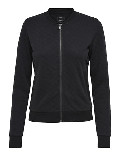 Image of ONLY NOS Women's Onljoyce Ls Bomber Noos Sweat Jacket, Black (Black), 42 (Manufacturer size: X-Large)