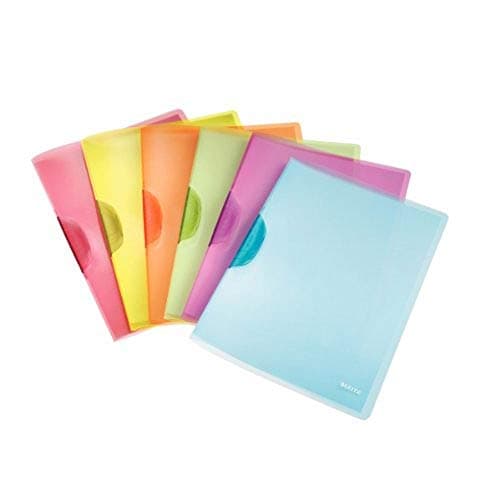 Image of Leitz A4 ColorClip File, 30 Sheet Capacity, Flexible Plastic, Assorted Colours, Rainbow Range, 41760099