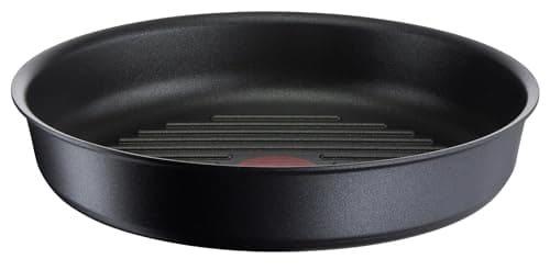 Image of Tefal Ingenio Grill Pan 26 cm, Induction, Non-Stick Coating, Cast Aluminium, Stackable, Dishwasher Safe, Eco Resist L8584004, Black, Non-Stick
