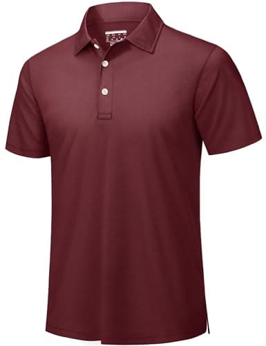 Image of TACVASEN Work Polo Shirts for Men Short Sleeve Moisture Wicking Golf Tops Quick Dry Breathable Tennis Polo Wine,3XL