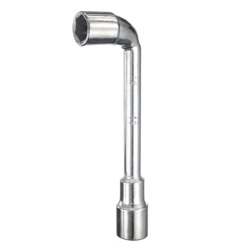 Image of sourcing map L Shaped Angled Hex Socket Wrench 16mm 45# Steel Double Ended Metric 6 Point Tubular Socket Spanner for General Repairing, Pipeline, Bicycle Car Maintenance