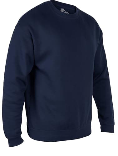 Image of Himalayan Cotton Mens Jumpers Comfortable and Lightweight Crew Neck Sweaters Casual Long Sleeve Sweatshirts for Men UK, Navy, 3XL