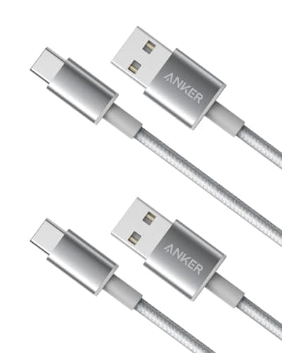 Image of Anker USB C Charger Cable, 2-Pack 1ft(0.3m) USB to USB C Cable, USB A to USB C Braided Phone Charger Cable for iPhone 17/16/15, iPad Pro, Samsung Galaxy, MacBook Pro,and More