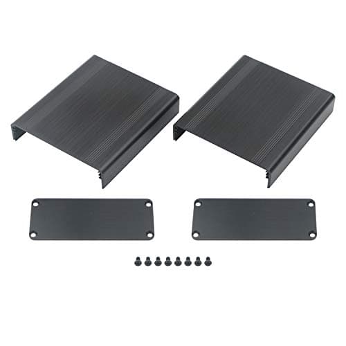 Image of Unxuey Black Surface Aluminum Enclosure Box PCB Instrument DIY Electronic Project Box Aluminum Box Cooling Case for Holding Circuit Board 100 x 88 x 38mm