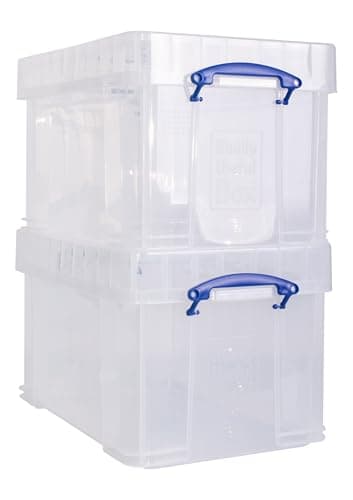 Image of Really Useful Box Plastic Storage 48XL Clear Pack of 2