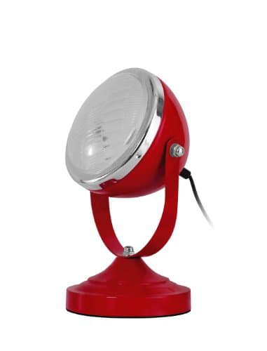 Image of Premier Housewares E14 Small Edison Screw 25 Watt Chrome Spotlight Table Lamp, Red