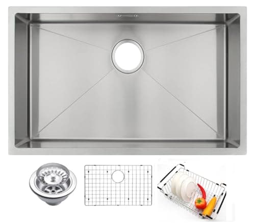 Image of RUMO Luca Undermount Kitchen Sink 740 x 440mm 1.0 One Single Large Deep Bowl Deep Life Time Warranty Includes Wastes
