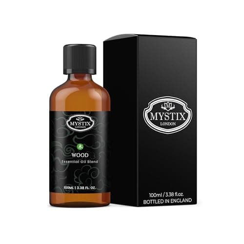Image of Mystix London | Chinese Wood Element Essential Oil Blend 100 ml | Basil • Cedarwood • Grapefruit • Petitgrain • Rose Geranium • Rosemary | Energising & Balancing Spring Aroma | Vegan, GMO Free