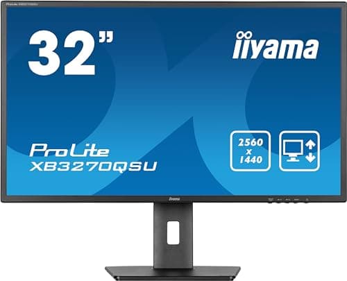Image of iiyama XB3270QSU-B1 32 inch IPS, 100Hz, 3ms, 2560x1440, HDMI/DP/USB, HAS, TCO09
