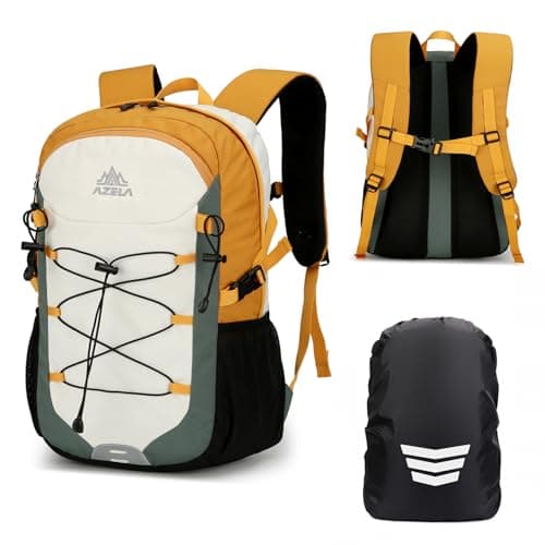 Image of GES Multi-Functional 30L Hiking Backpack with Rain Cover, Durable Hiking Rucksack for School, Work, Camping, Trekking, Cycling & Outdoor Sports (Green)