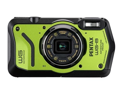 Image of PENTAX WG-8 Green All-Weather Adventure Camera, Featuring Outstanding Waterproof, dustproof, Shock-Resistant Performance, Multi-Application Ring Light for Macro Photography and Webcam Function