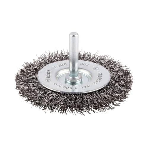 Image of Bosch 1x PRO Steel Longlife Wire Wheel, Crimped Wire for 6 mm Cylindrical Shank and Drill (Ø 75 mm, Professional Accessory Rotary Drill/Drivers)