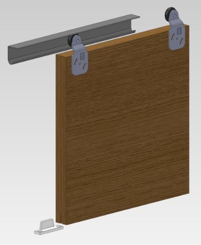 Image of Twin 60 Roller Sliding Door Gear Track Wardrobe System DIY Kit 2 Door 1.5m Opening