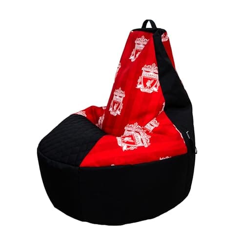 Image of Liverpool FC Large Bean Bag, Highback Gaming Bean Chair with Filling Included, Comfortable Football Lounging Chair for All Ages and Indoor and Outdoor Use