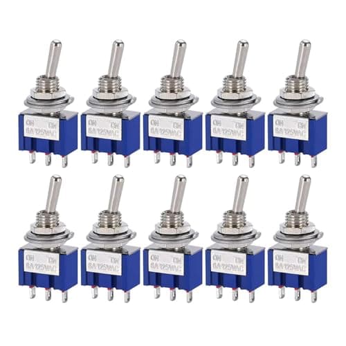 Image of Hailege 10pcs MTS-102 SPDT Toggle Switch ON/ON 3 Pins 2 Position AC 125V/6A MTS102 Toggle Switch