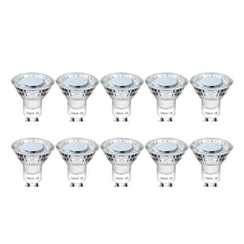 Image of Lepro GU10 LED Bulbs, Cool White 5000K Spotlight, 50W Equivalent, 4W 325lm Energy Saving GU10 LED Light Bulbs, 100° Wide Beam, Non-dimmable, Pack of 10