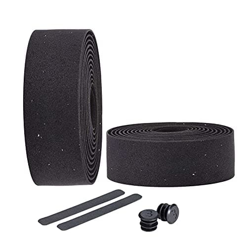 Image of BBB Cycling Bike Handlebar Tape Road Bike Foam Grip Bike Tape Includes Handlebar Plugs RaceRibbon BHT-01, Black Cork