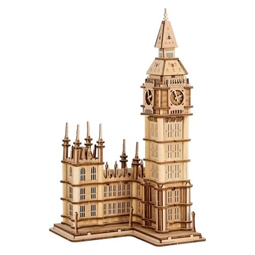 Image of 3D Wooden Puzzle Big Ben Kit, DIY Craft Wooden Model Kit for Adults to Build, 3D Jigsaw Idea as Christmas & Birthday Gifts, Decoration & Travel Souvenirs