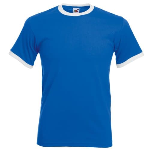 Image of Fruit of the Loom Mens Ringer Short Sleeve T-Shirt (M) (Navy/White)