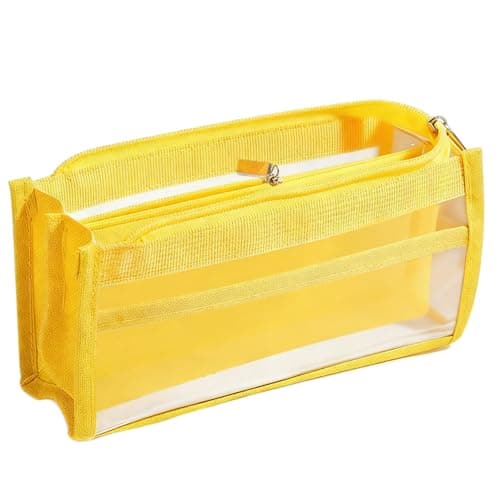 Image of LEEPAT Clear Pencil Case | Large Capacity Pen Case with 6 Compartments | Stationery Pouch for School & Office Supplies