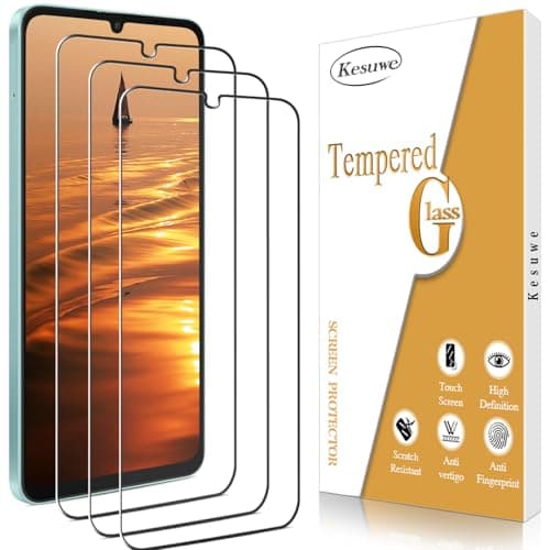 Image of Kesuwe [3 Pack] Screen Protector for Samsung Galaxy A06 Tempered Glass, Anti Scratch, 9H Hardness, Ultra Resistant, Bubble Free, Case Friendly