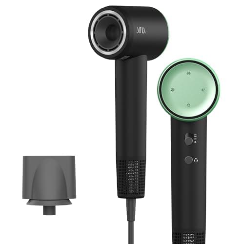 Image of AINA High Speed Hair Dryer,brushless Motor,150,000RPM Lightweight, Ionic&Travel (1A Green)