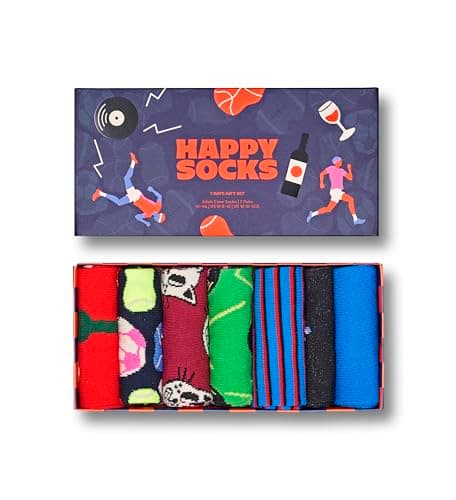 Image of Happy Socks 7-Pack 7 Days Socks Gift Set, Navy, S/M, Blue, S-M