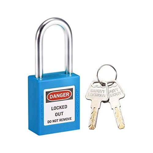 Image of sourcing map Lockout Tagout Safety Padlock 1-1/2-Inch Steel Shackle Keyed Different Blue