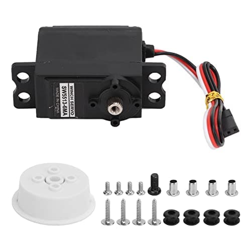 Image of VGEBY RC Servo Motor Gear, Metal Gears Alloy Sail Winch Anolog Servos High Torque Full Metal Gear for RC Ship Rope Machine Black, VGEBYFVGR5X1OQI