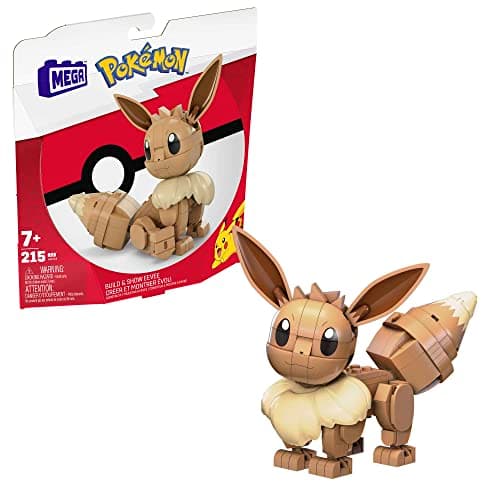Image of MEGA Pokémon Building Toys Set Build & Show Eevee with 215 Pieces, Articulated and Poseable, 4 Inches Tall, for Kids, HDL84, Nicht Zutreffend