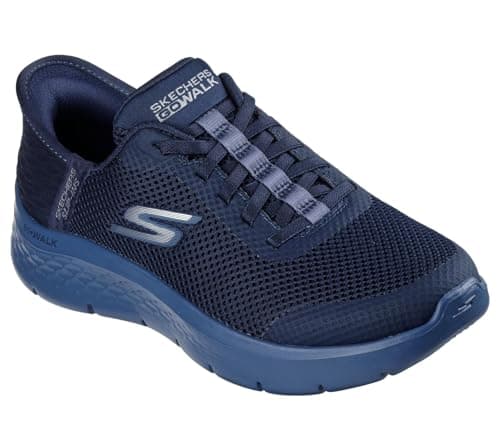Image of Skechers Women's Go Walk Flex Grand Entry Slip-On Sneakers, Navy Textile/Navy Trim, 4 UK