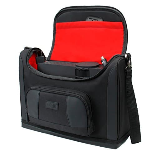 Image of USA Gear Mini Projector 4K Bag - Small Portable Projector Case with Customizable Dividers, Accessory Pockets Compatible with XuanPad Projector 2024, Elephas Projector, YOTON Y3 Mini Projector - Red