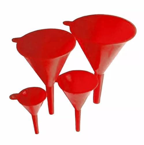 Image of Unibos | 4-Piece Funnel Set | Multi-Size Plastic Funnels With Hanging Holes | 110mm, 100mm, 75mm, & 50mm Diameters | Essential Tools For Cooking, Automotive, DIY Projects, & More (4)