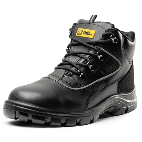 Image of Black Hammer Mens Safety Boots Steel Toe Cap S3 SRC Work Shoes Ankle Leather 7752 (8 UK)